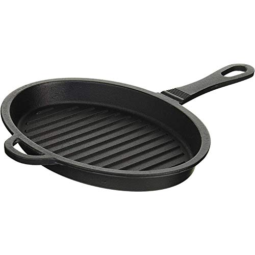 イシガキ産業 鉄鋳物 スキレット オーバル ブラック 幅34.5×奥行27×高さ2.8cm フライパン オーブン ガス火 IH 対応 波型形状 余分な油を落とす 3968 1個入1個セット