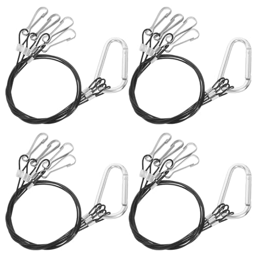 Healeved Lot de 4 Cordes Suspendre en Acier Inoxydable 20X500Mm pour Lampes Horticoles et Aquariums Supports Robustes Suspendre de Plantes Paniers Suspendus Accessoires Solide et