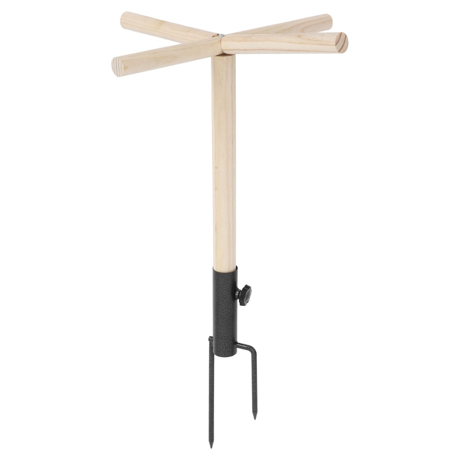 Trespolo in Legno per Pappagalli e Galline, Supporto Naturale | Struttura Ferro, per Gioco e Esercizio, Finitura Originale, Adatto a Uccelli e Polli Domestici