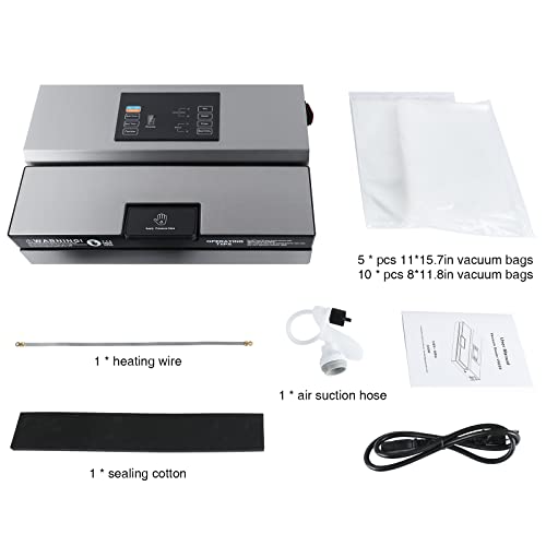 Ecojoy 12" Commercial Vacuum Sealer Machine V9100,5 Modes, Continuously Uses 500+ Times Without Overheating, 85Kpa Stainless Steel Sealer For Food Storage And Sous Vide #TOP6