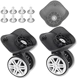 Luggage Wheels Replacement Kit 2 Pairs, Suitcase Wheels Replacement with 16Pcs Screw，360° Universal Double Row Wheel Silent Impact Resistance Wear Resistant detachable luggage wheel replacement