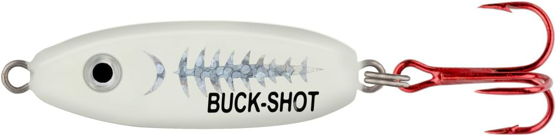 Northland Tackle Buck-Shot Rattle Spoon / 1.75" / 3/8 OZ - #6 HK/Super-GLO EXO White