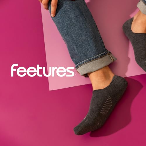 Image of Feetures Everyday Men's Ultra Light Invisble No Show Sock, Gray, XL