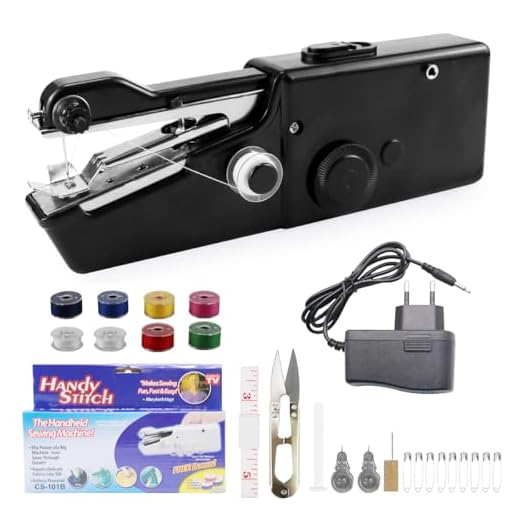 Machine à Coudre Portable à Main,Mini Couture pour Débutant Adulte, Electrique Machines à Coudre avec Kit de Couture pour DIY, Vêtements,Tissu, Rideaux (Prise de Charge Incluse)