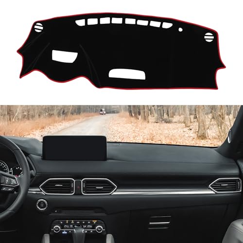 Tapis de tableau de bord Mazda CX-3 rouge noir protection console antidérapante