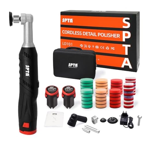 SPTA Cordless Mini Car Polisher, 12V Micro Cordless Scratches Killer Car Polisher RO/DA Mini Car Polisher for polishing, Sanding and Cleaning