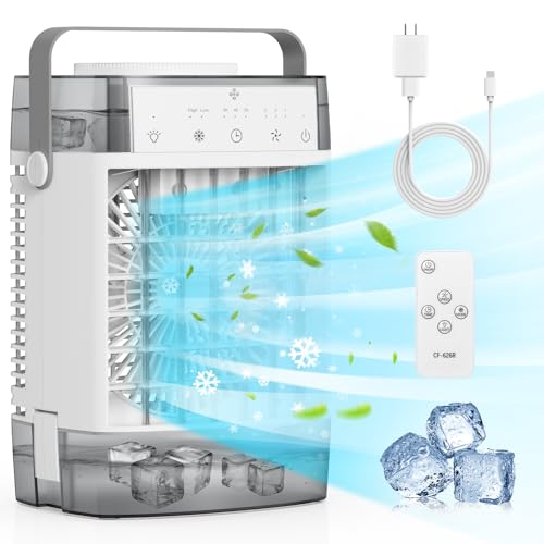 Portable Air Conditioners, Air Cooler with Remoter Evaporative Personal Mini AC, 3 Wind Speed,...