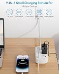 2FT Short Extension Cord - Flat Plug Small Surge Protector with 6 Outlets, 3 USB Charging Ports (5V/3.4A 17W) - Multi Plug Wall Outlet Splitter for