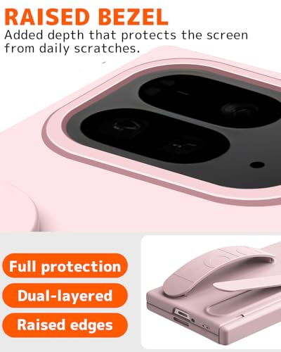 Coque antichoc Google Pixel 10 Pro pliable rose avec béquille - 4