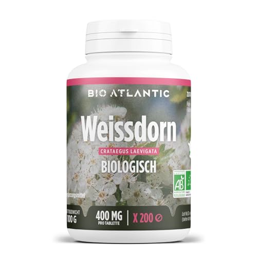 Bio Weissdorn 1200 mg pro Tag - Hawthorn - 200 tabletten | Premium Naturprodukt & Rein pflanzlich