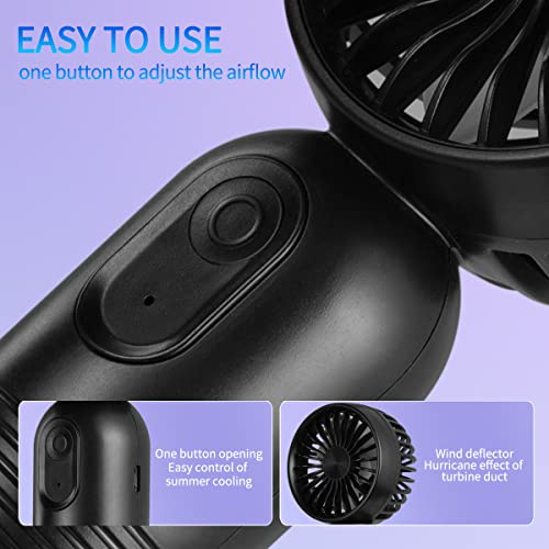 Vansmago 2Packs Of Portable Handheld Mini Fans, Usb Rechargeable Personal Fan, Battery Operated Small Hand Held Fan With 3 Speeds For Travel/Camping/Outdoor/Home/Office #TOP5