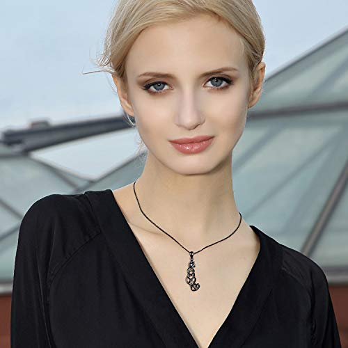 ONEFINITY Sterling Silver Cat Necklace Celtic Knot Viking Jewelry Crazy Cat Lady Gifts for Cat Lover for Women Her2