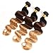 Finest Remy Grade 8A Ombre Brazilian Hair Body Wave 3 Tone Ombre Bundles Body Wave (14/16/18 Inch,1B/4/27), Ombre Body Wave 3 Bundles Body Wave