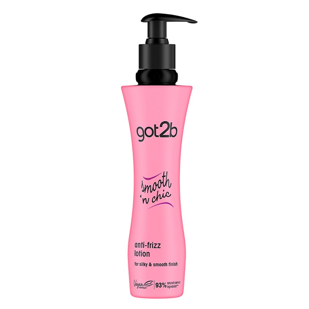 Schwarzkopf Got2B Smooth'n Chic Anti-Frizz Styling-Lotion, glättend, Hitzeschutz, glänzendes Finish – 200 ml