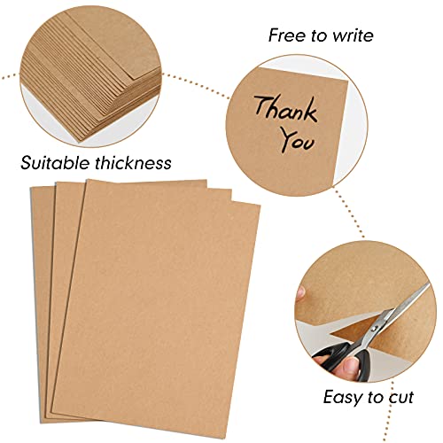 FEPITO 60 Sheets Kraft Paper 8.5 x 11 Inches Brown Paper Letter Size Craft Paper Sheets for Printing Labels DIY Arts and Craft - Thumbnail 3