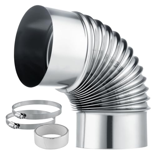 4 Inch 90 Degree Dryer Elbow Vent Tube with 4 Clamps & Aluminum Foil Tape