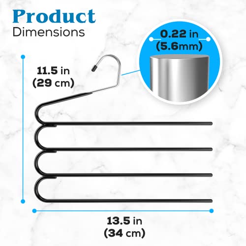 Multi Pants Hangers Space Saving- 4 Tier Space Saving Hangers- Metal Hangers For Pants And Jean Hangers, Multi Pants Hanger Non Slip Hangers For Pants Organizer (3) #TOP3