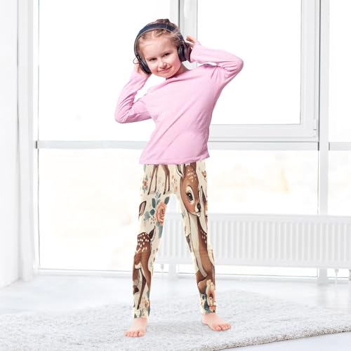 Toddler Girls Leggings Printed Yoga Pants Leggings Cute Vintage Elk for Kids4