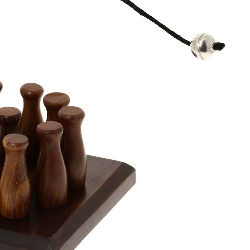 Shalinindia Skittle Handcrafted 12 Piece Wooden Bar Skittles Bowling Pin Set Game Birthday Gifts For Him | Indoor Game For Kids #TOP1