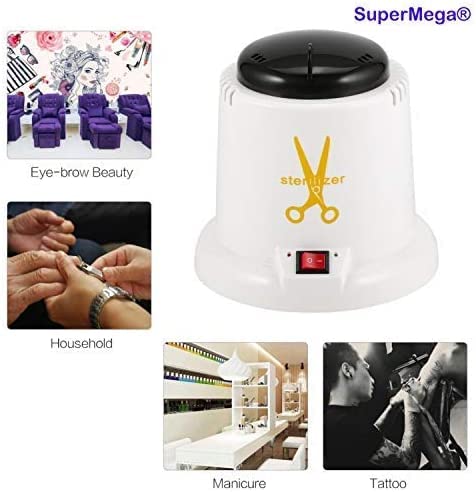 PANDAROJO Esterizador cuarzo Manicura y Pedicura Esterilizador 100W con Bolas de Cuarzo Instrumento Desinfección y Limpieza a 250 Grados para peluqueria y estetica (BLANCO), 1.0 unidad
