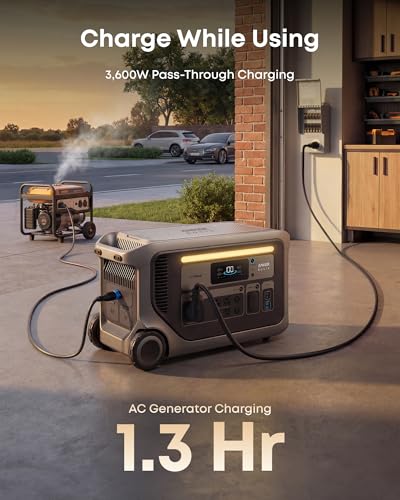 Image of Anker SOLIX F3000 Portable Power Station with 2x 200 Solar Panels, 3,072Wh, 6,000W Recharging, Solar Generators for Home Use, Power Outages, Camping, RVs, and Emergencies