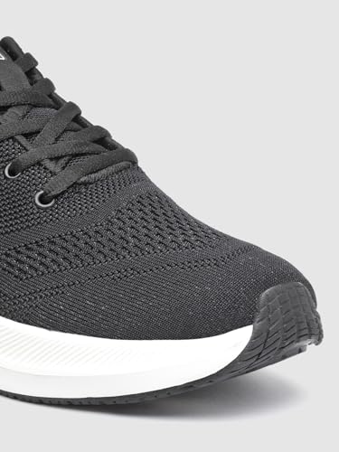 Image of Action | Athleo | ATG-496 | Men's | Lace-Up | Running | Shoes | Comfortable | Lightweight | Breathable | Durable | Sports | Shoes Black