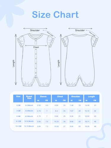 Image of Kidbea Organic Cotton Baby Romper for Infant Girls Front Button Half Sleeve Jumpsuit | Cute Printed Newborn Baby Girl Daily Comfort Wear