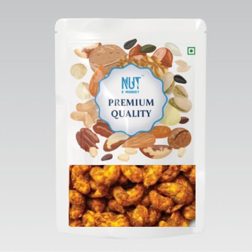 NUT E MONKEY- Premium Chatpata Tangy Flavoured Roasted Dry Nut Cashew Snacks 150 gm | Rich in Protein | Crunchy & Delicious