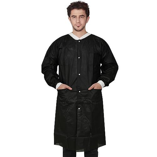 Image of Dental Disposable Lab Coats | Durable SMS 45g Soft Knit Cuffs & Collar With 3 Pockets