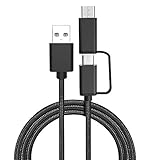 2 en 1 Cable: Cable de Type-c y Micro,se sirve para los dispositivos de puerto Type-c y Micro ( para Samsung Galaxy S9+/S9/S8+/S8, MacBook Pro , Huawei), multifuncional y Carga y transmitir los datos muy rápido y estable.
