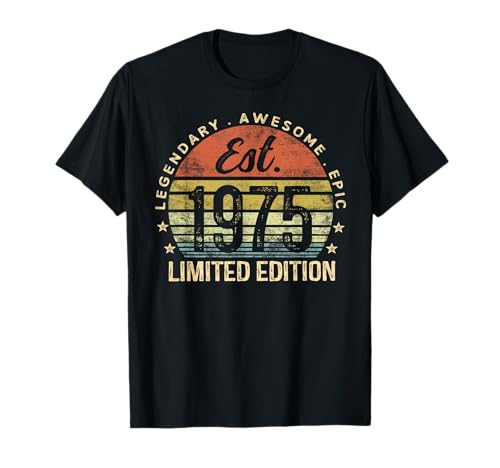 Est 1975 Limited Edition 50th Birthday Vintage 50 Year Old T-Shirt