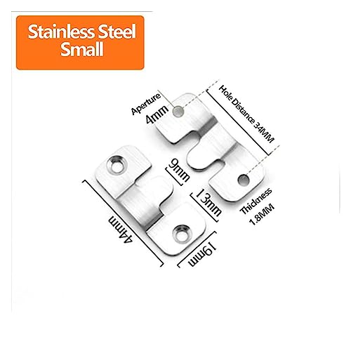 Image of Interlock Hanging Buckle,wall brackets, 1Pcs Headboard Wall Picture Hanger Display Hook Stainless Steel Interlocking Flush Mount Bracket Photo Frame Hardware ( Color : Silver , Size : Large ) ( Color