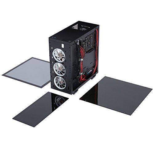 FSP ATX Mid Tower PC Computer Gaming Case with 3 Tempered Glass Panels and 5 RGB Lighting Modes (CMT510)