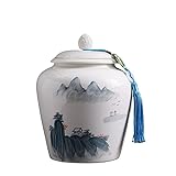 ULTRAWAVE Latas De Té Latas de té de Porcelana Blanca, latas de cerámica, té Pu'er del Despertar, latas de té Selladas a Prueba de Humedad, latas Generales Tarro para Guardar Té(B)