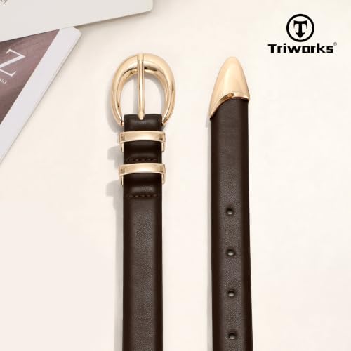 Image of TRIWORKS Women Belt for Jeans Pants Fashion Ladies Faux Leather belt