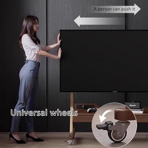 Soporte móvil para TV ajustable con ruedas y cajones miniatura 3