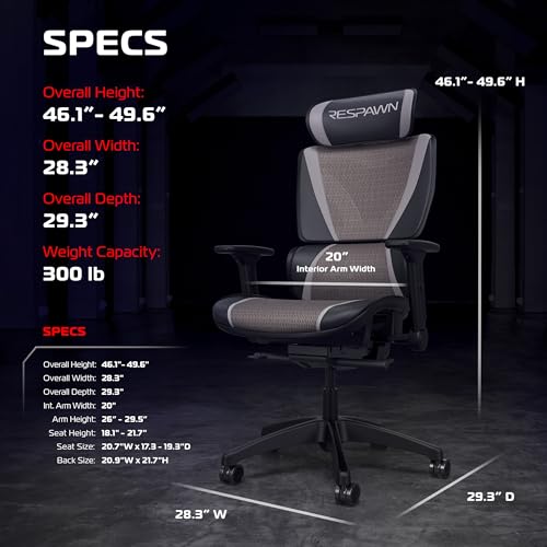 Image of Respawn Specter Ergonomic Mesh Office Chair with Headrest & Lumbar