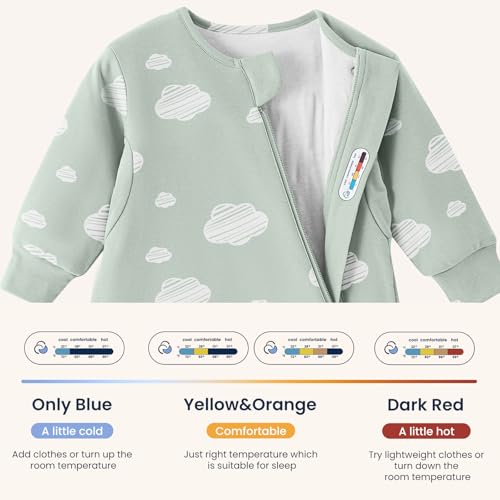 Image of Unisex Sleeping Bag for Babies and Toddlers 1.0 Tog Sleep Sack 6-18 Months, Newborn Sleep Sack, Wearable Blanket Baby, One Piece Long Sleeves, Gifts for Baby