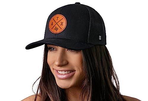 Image of HAKA State City Trucker Hat for Men & Women, Adjustable Baseball Hat, Mesh Snapback, Sturdy Outdoor Black Golf Hat