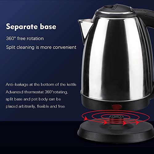 Image of Electric Kettle 1500 Watt 1.8 Liter Extra-Large Capacity | Stainless Steel Body | Cool Touch Outer Body | Automatic Shut Off Boil Dry Protection | Water Boiler for Tea, Coffee, Soups
