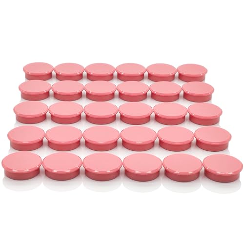 PYJLBX Small Round Fridge Magnets, 30 Pack Pink Strong Mini Round Craft Magnets for Whiteboards Notice Boards