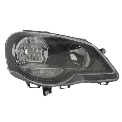 XYZ Parts Replacement Headlight Assembly Electric Adjustment Black Inner Halogen Compatible With Volkswagen Polo Mk4 Gti 9N3 Hatchback 2005-2010 For UK Drivers Side Right Hand