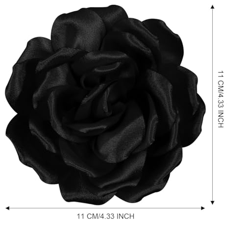 Image of 4.3 inch Red Rose Hair Clip Large Flower Brooches for Women | Charming Flowers Pins for Clothes | Turn Heads with Stylish Rose Hair Clip Flower Brooch Pin for Clothes & Clips for Woman