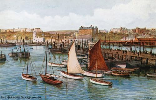 Peinture sur toile le port de Scarborough 60x90cm avec impression haute definition