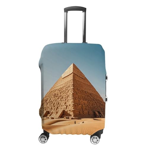 Egyptian Pyramid in Desert Luggage Cover, Washable Elastic Suitcase Cover Protector Fit 18-32 Inch Luggage