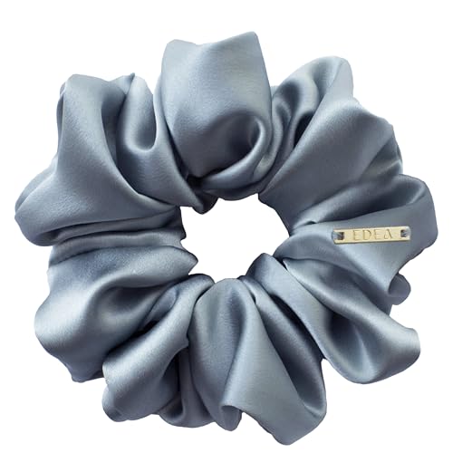 Edealiss silk Scrunchies - Coleteros de seda 100 % para el pelo, coleteros de seda, para mujeres y niñas, accesorios para el cabello (azul)