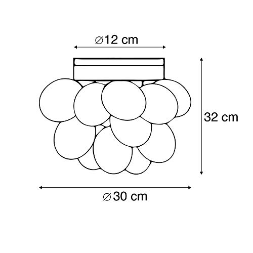 Plafonnier Design QAZQA Uvas 30cm Laiton pour Éclairer une Pièce Sombre