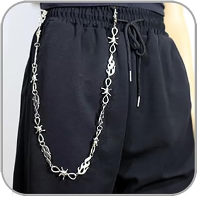 Punk Layered Pants Chain for Men Women, Silver Heart Cross Rivet Tassel Wallet Chains, Hip Hop Pocket Chains, Goth Jewelry Key Chain Wallet for Men
