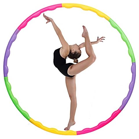 joofang 8 Sections Kids Hula Hoop, 65cm 120g Adjustable Fitness Ring Gymnastic Detachable,Ideal for Dancing,Playing Sports,Games,Swimming Pet Training,Portable Fitness Equipment,3-8 year old children Cover