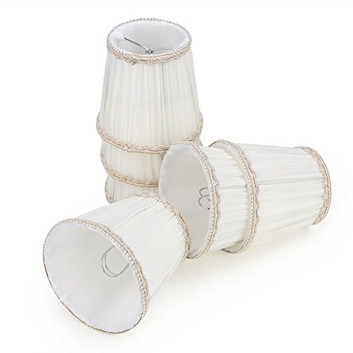 Fuloon Abats-jour de Lampe en Tissu Lot de 6 Pièces Abats Jour Lampe de Plafond Couverture Abat-jour à Clipser pour Lustre pour Bougeoir Lampe de Chevet Cover